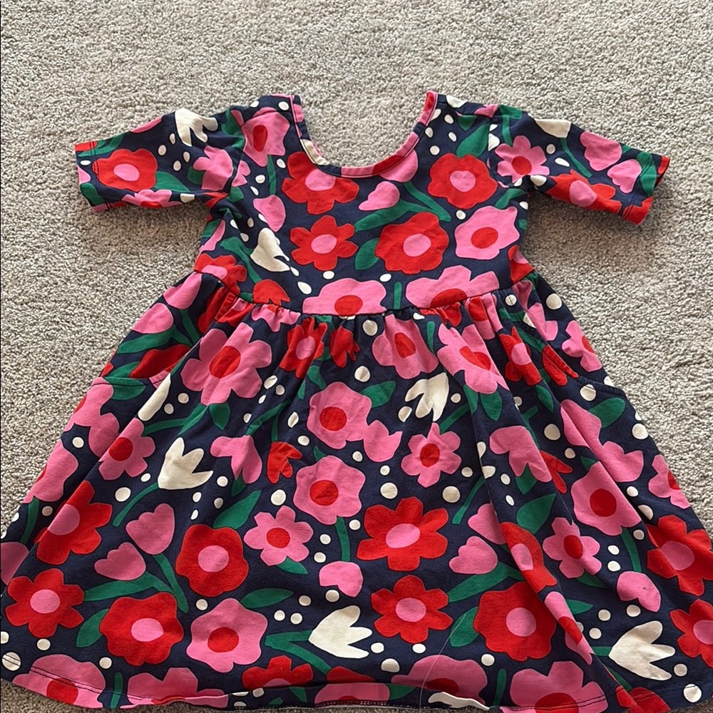 Hanna Andersson Red and Pink Pleated A-line Sundress